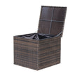4 Piece Patio Sectional Wicker Rattan Outdoor Furniture Sofa Set With Storage Box Brown Brown Iron