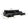 Coolmore Accent Sofa Living Room Sofa Sectional Sofa Black Polyester