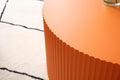 31.5Inch Nesting Table Set Of 2 Round And Half Moon Shapes, No Need Assembly, Bright Orange,For Living Room, Office, Any Leisure Area Orange Mdf