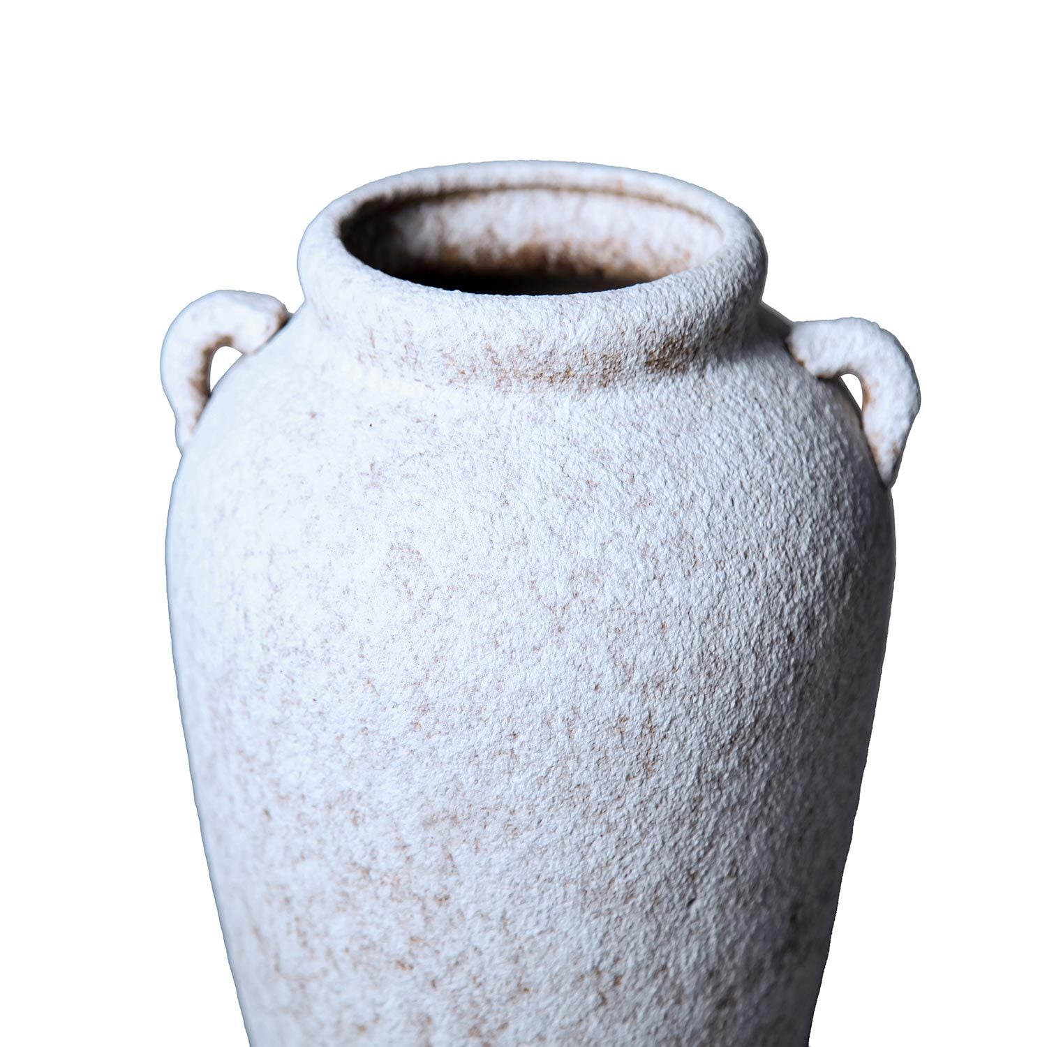 Artisan Ceramic Grey Stone Vase 7"D x 10.5"H Country antique grey white-ceramic
