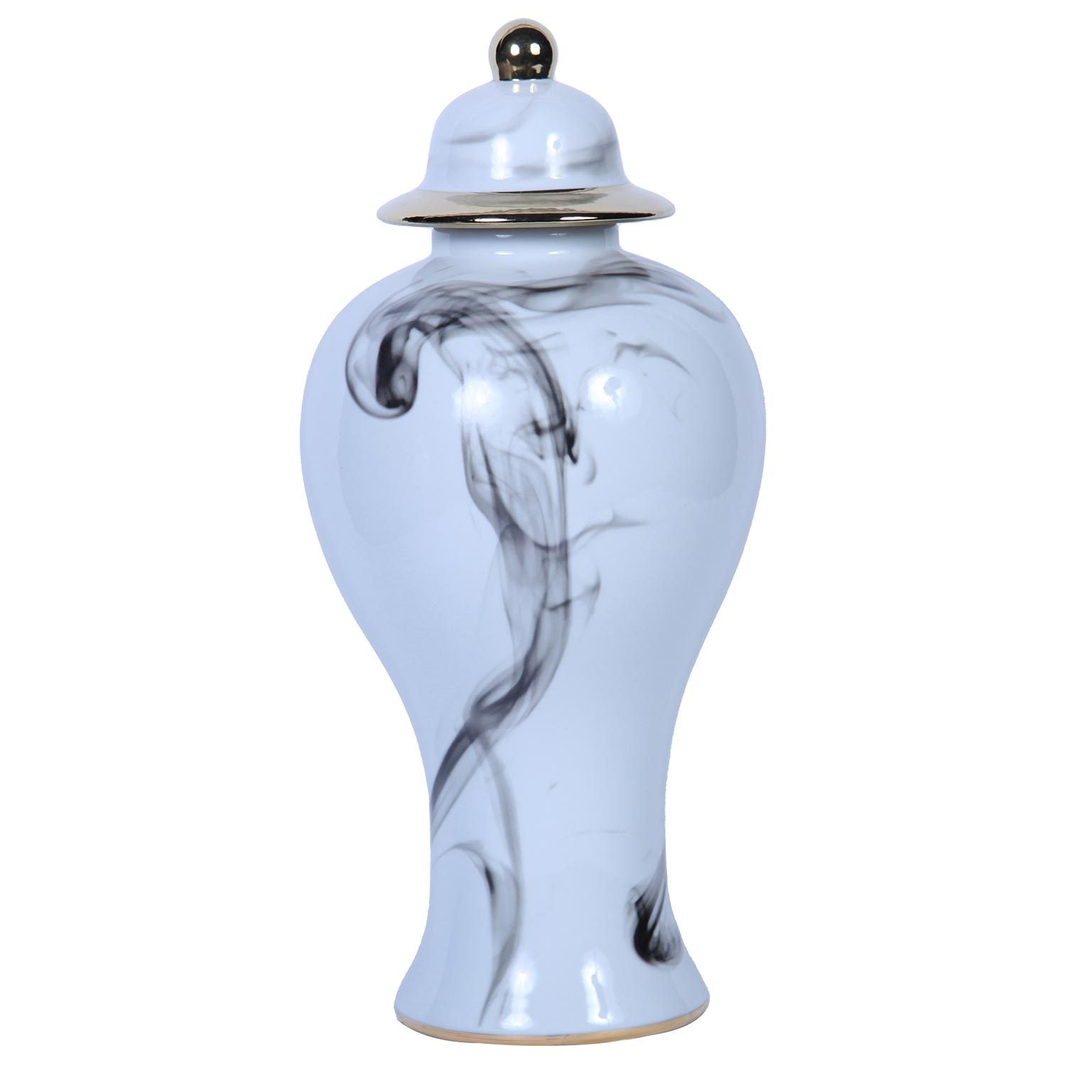 Marble Ceramic Decorative Jar with Removable Lid marble-ceramic