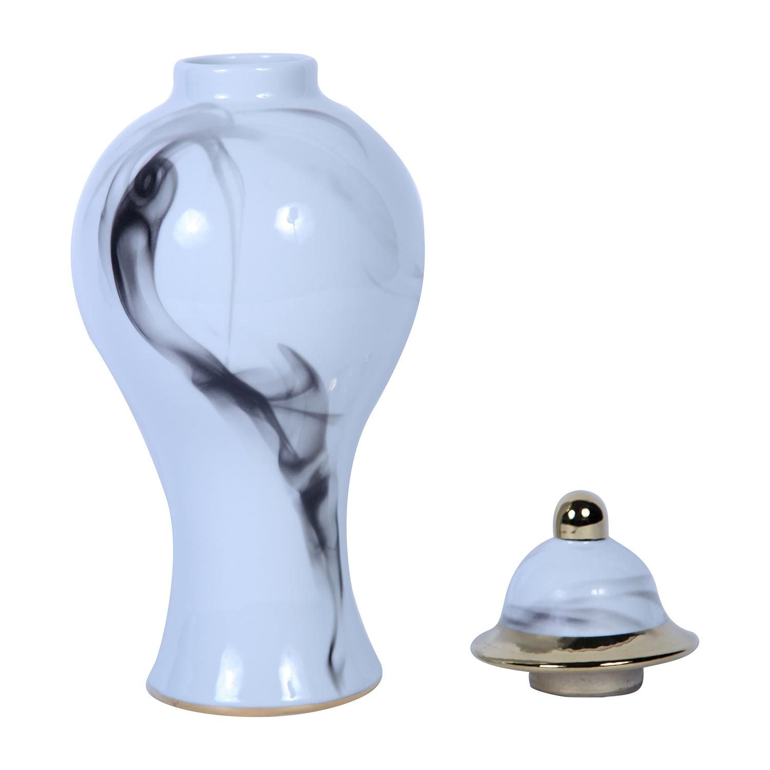 Marble Ceramic Decorative Jar with Removable Lid marble-ceramic