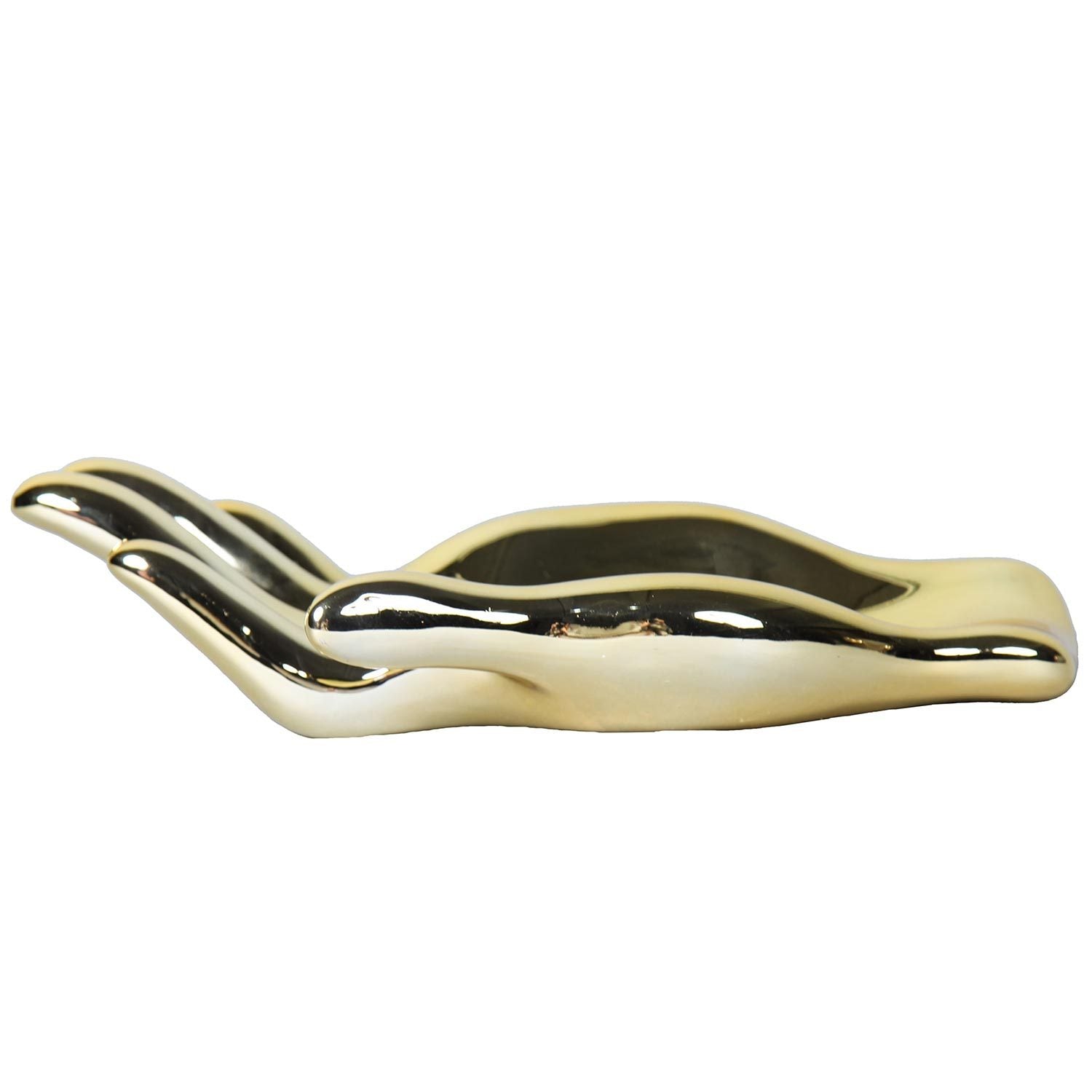 Ceramic Hand Sculpture in Gold Functional and