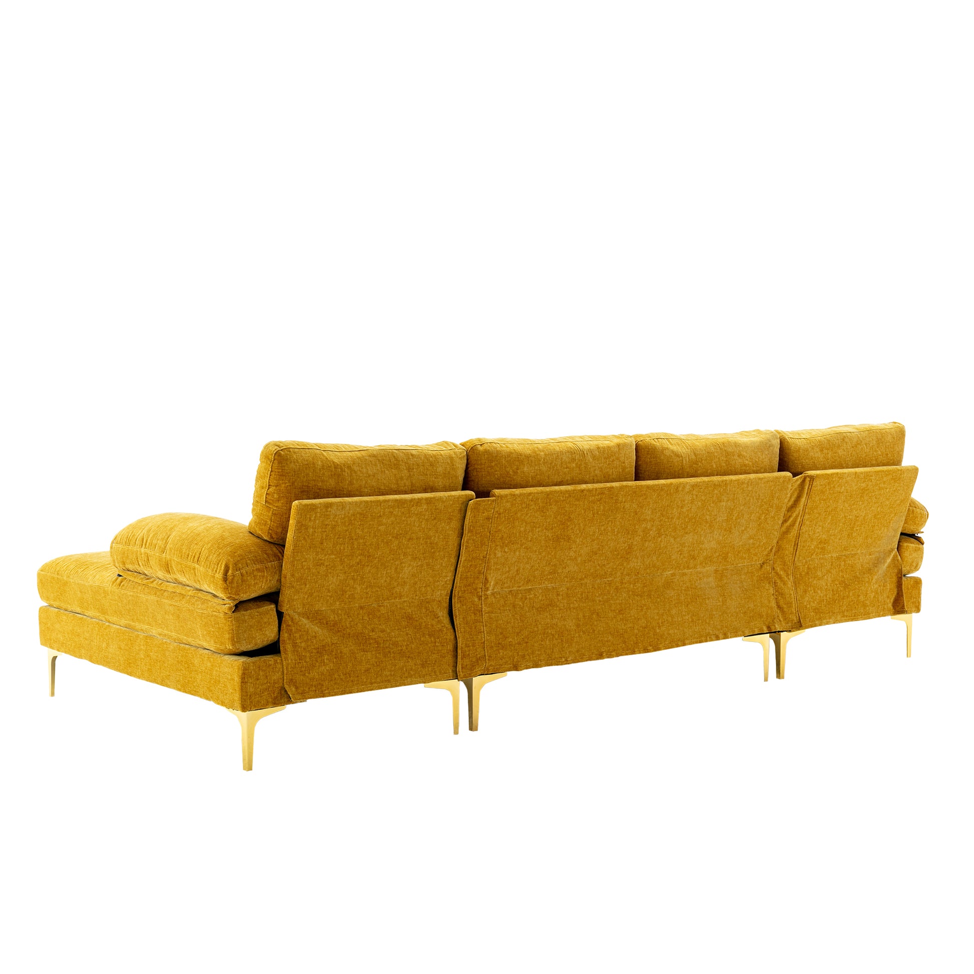 Coolmore Accent Sofa Living Room Sofa Sectional Sofa Mustard Yellow Polyester