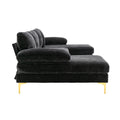 Coolmore Accent Sofa Living Room Sofa Sectional Sofa Black Polyester