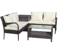 4 Piece Patio Sectional Wicker Rattan Outdoor Furniture Sofa Set With Storage Box Brown Brown Iron