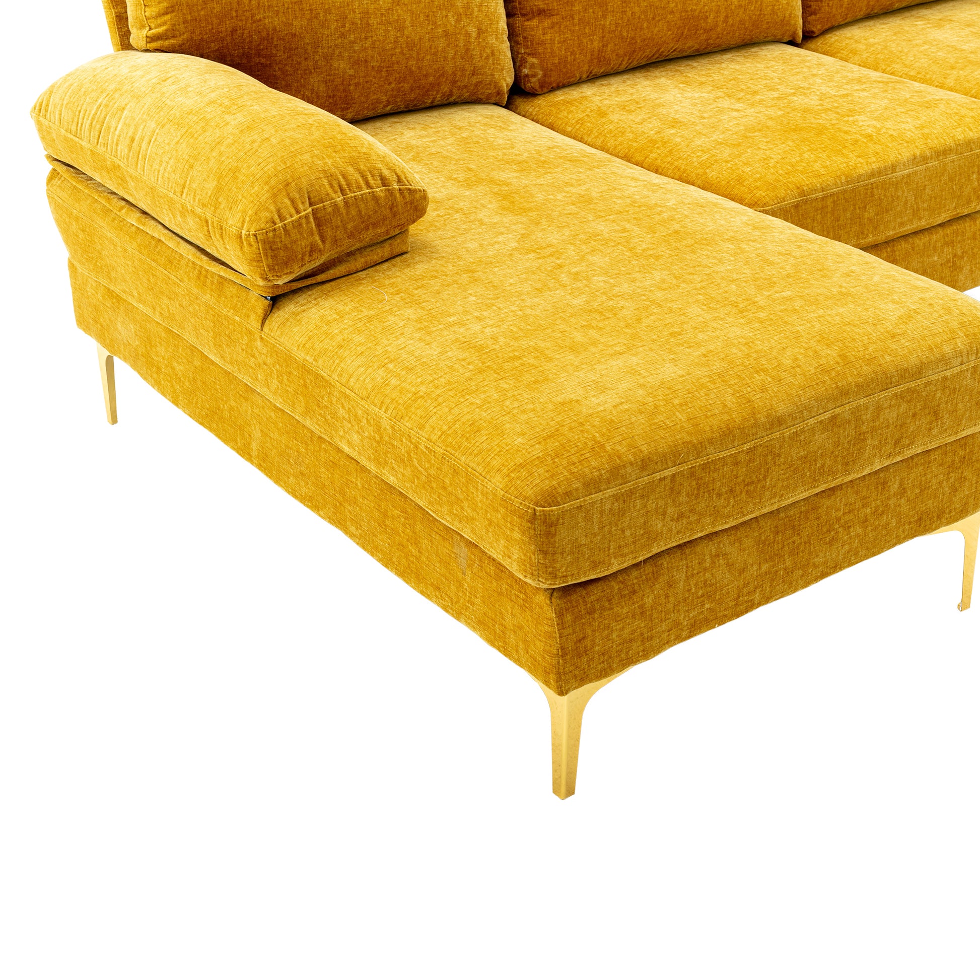 Coolmore Accent Sofa Living Room Sofa Sectional Sofa Mustard Yellow Polyester