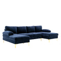 Coolmore Accent Sofa Living Room Sofa Sectional Sofa Navy Blue Polyester