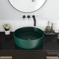 Ceramic Circular Vessel Bathroom Sink Art Sink Green Ceramic