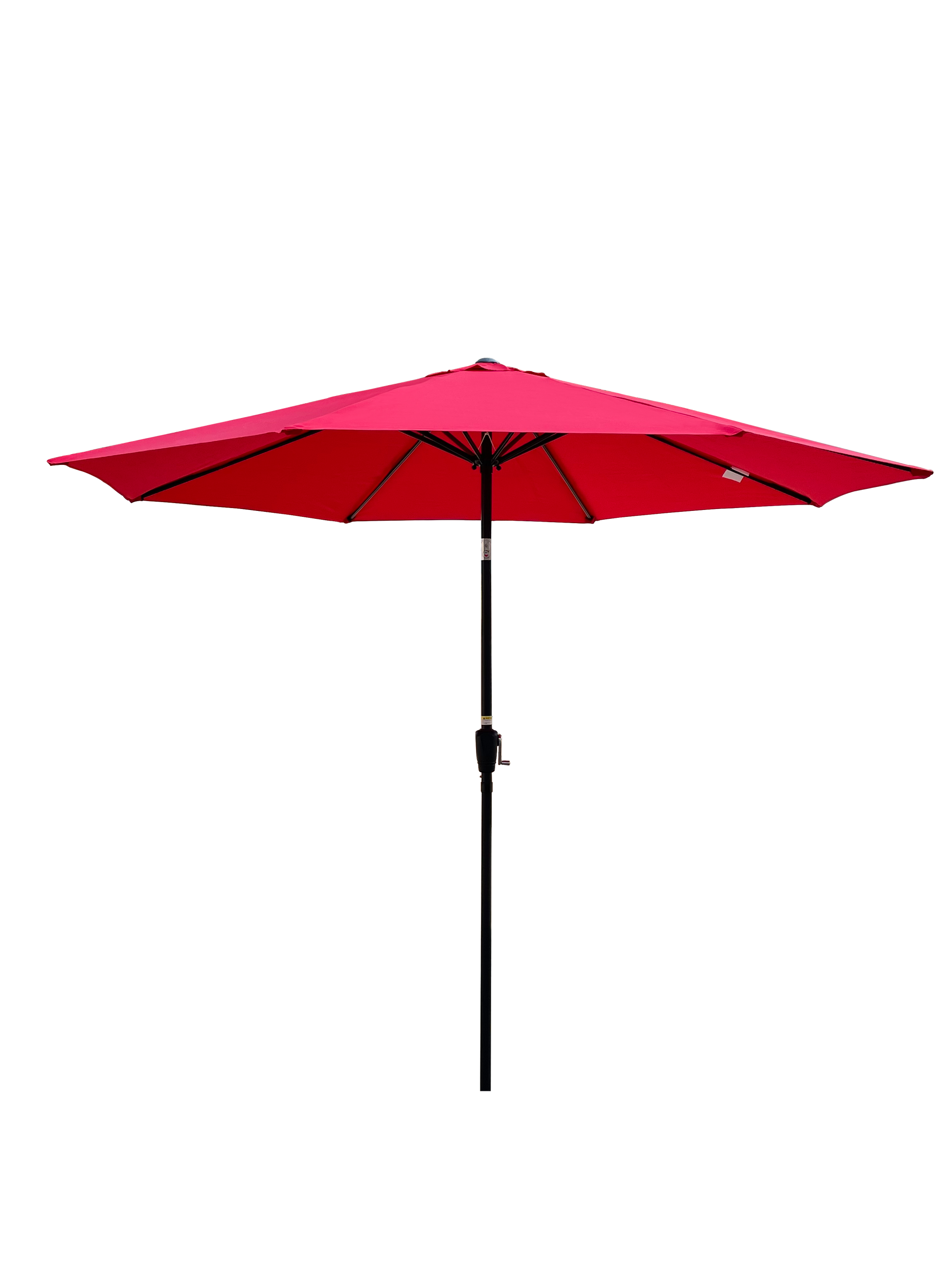 Outdoor Patio Umbrella 10Ft 3M Without Flap ,8Pcs Ribs,With Tilt ,With Crank,Without Base, Red,Pole Size 38Mm 1.49Inch Red Steel