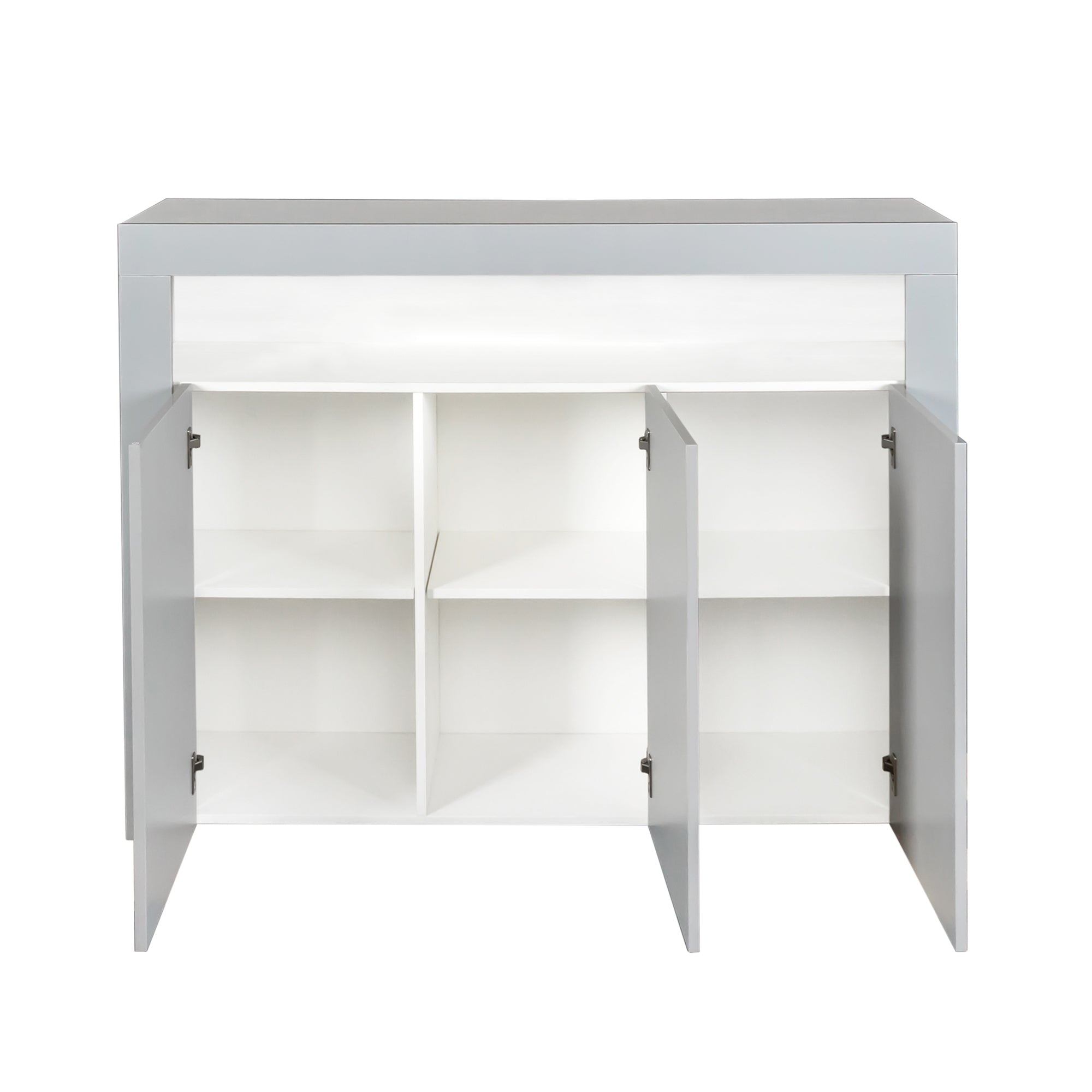 Living Room Sideboard Storage Cabinet Black High Gloss white+gray-mdf