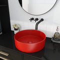 Ceramic Circular Vessel Bathroom Sink Art Sink Red Ceramic