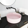 Ceramic Circular Vessel Bathroom Sink Art Sink Pink Ceramic