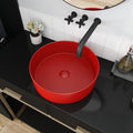 Ceramic Circular Vessel Bathroom Sink Art Sink Red Ceramic