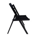 Furniture Slatted Wood Folding Special Event Chair Black, Set Of 4, Folding Chair, Foldable Style Black Solid Wood
