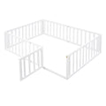 Full Size Wood Daybed Frame With Fence, White Old Sku:Wf289662Aak White Solid Wood