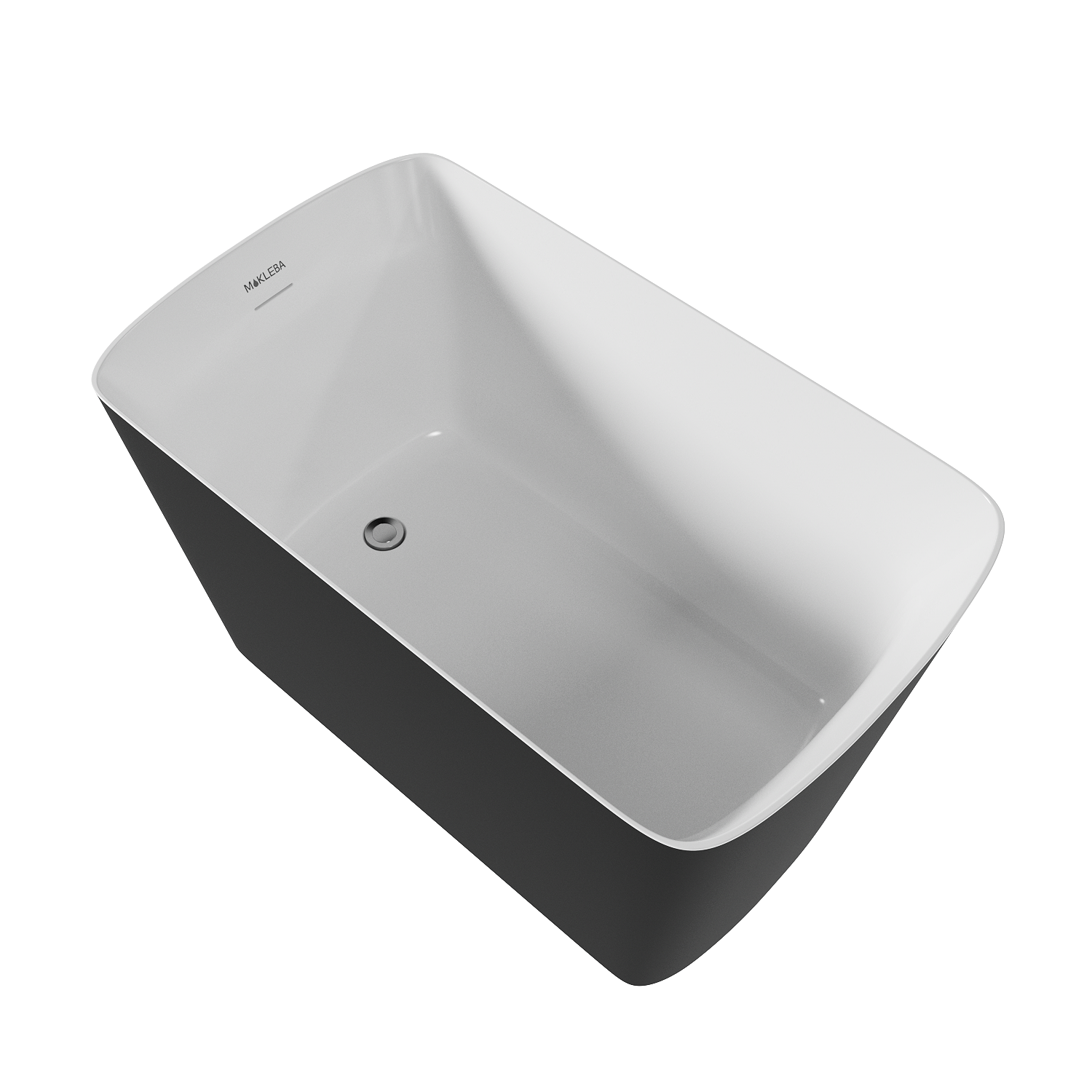 47" 100% Acrylic Freestanding Bathtub,Contemporary Soaking Tub,Matte Black Bathtub Matte Black Acrylic