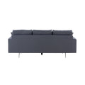 Modern Grey Three Seat Sofa With Thick Sponge And Two Pillows, 87.40Inch Dark Gray Fabric