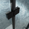 34 To 35 3 8 In. W X 72 In. H Bi Fold Semi Frameless Shower Doors In Matte Black With Clear Glass Black Aluminium