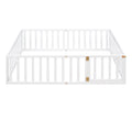 Full Size Wood Daybed Frame With Fence, White Old Sku:Wf289662Aak White Solid Wood