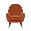 Astrid Mid Century Burnt Orange Velvet Arm Chair Orange Foam Velvet