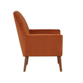 Astrid Mid Century Burnt Orange Velvet Arm Chair Orange Foam Velvet