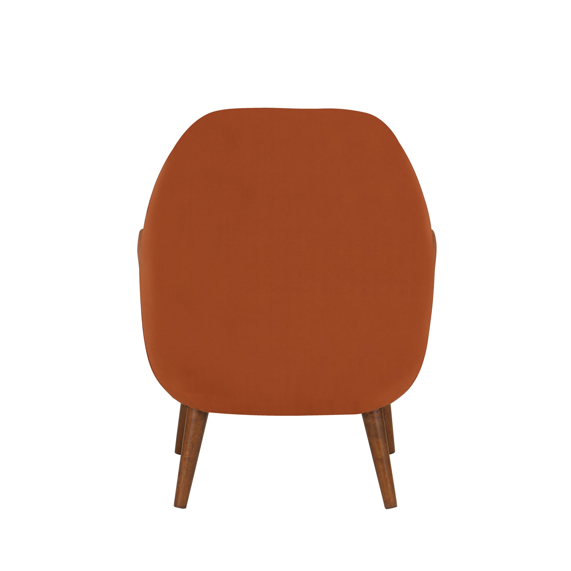 Astrid Mid Century Burnt Orange Velvet Arm Chair Orange Foam Velvet