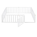 Full Size Wood Daybed Frame With Fence, White Old Sku:Wf289662Aak White Solid Wood