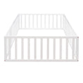 Full Size Wood Daybed Frame With Fence, White Old Sku:Wf289662Aak White Solid Wood