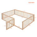 Full Size Wood Daybed Frame With Fence, Natural Old Sku:Wf289662Aam Natural Solid Wood