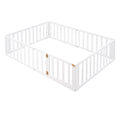 Full Size Wood Daybed Frame With Fence, White Old Sku:Wf289662Aak White Solid Wood