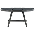 Wood Dining Table Round Extendable Dining Table For Dining Room Gray Gray Solid Wood
