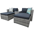 5 Pieces Pe Wicker Sectional Sofa Set With Gray Cushion Yes Sectional Gray Seats 4 Sectional Seating Groups Foam Steel