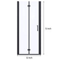 32 to 33 3 8 in. W x 72 in. H Bi Fold Semi Frameless matte black-aluminium