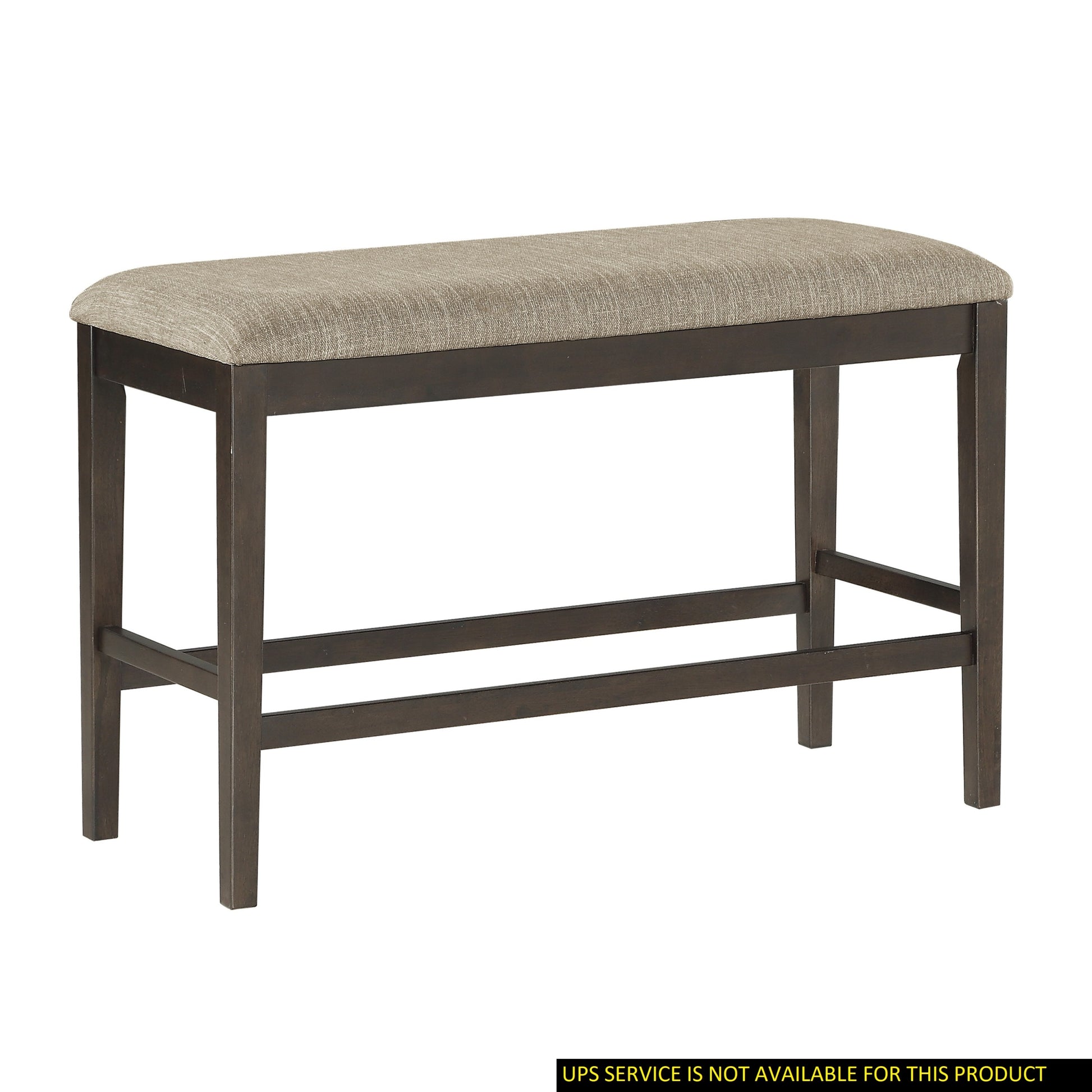 Dark Brown Finish Counter Height Bench 1pc Fabric brown mix-dining room-wood