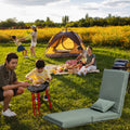 Foldable Portable Chair For Outdoor Travel, Picnic, Bbq,Camping Folding Adults With Carry Bag,Portable Chair For Outdoor Travel, Fourteen Position Adjustable Recliner Light Green Cotton Metal