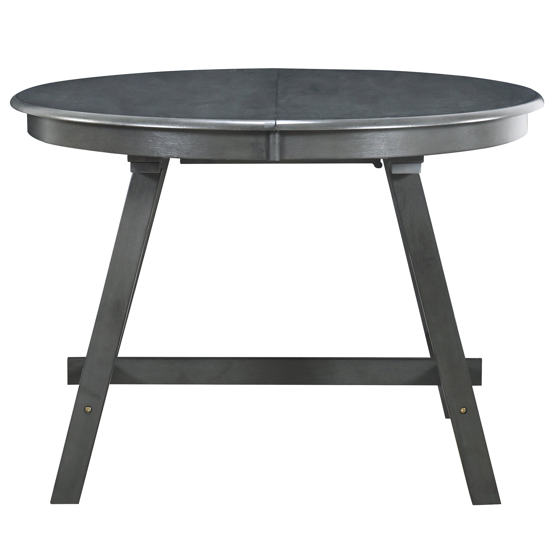 Wood Dining Table Round Extendable Dining Table For Dining Room Gray Gray Solid Wood