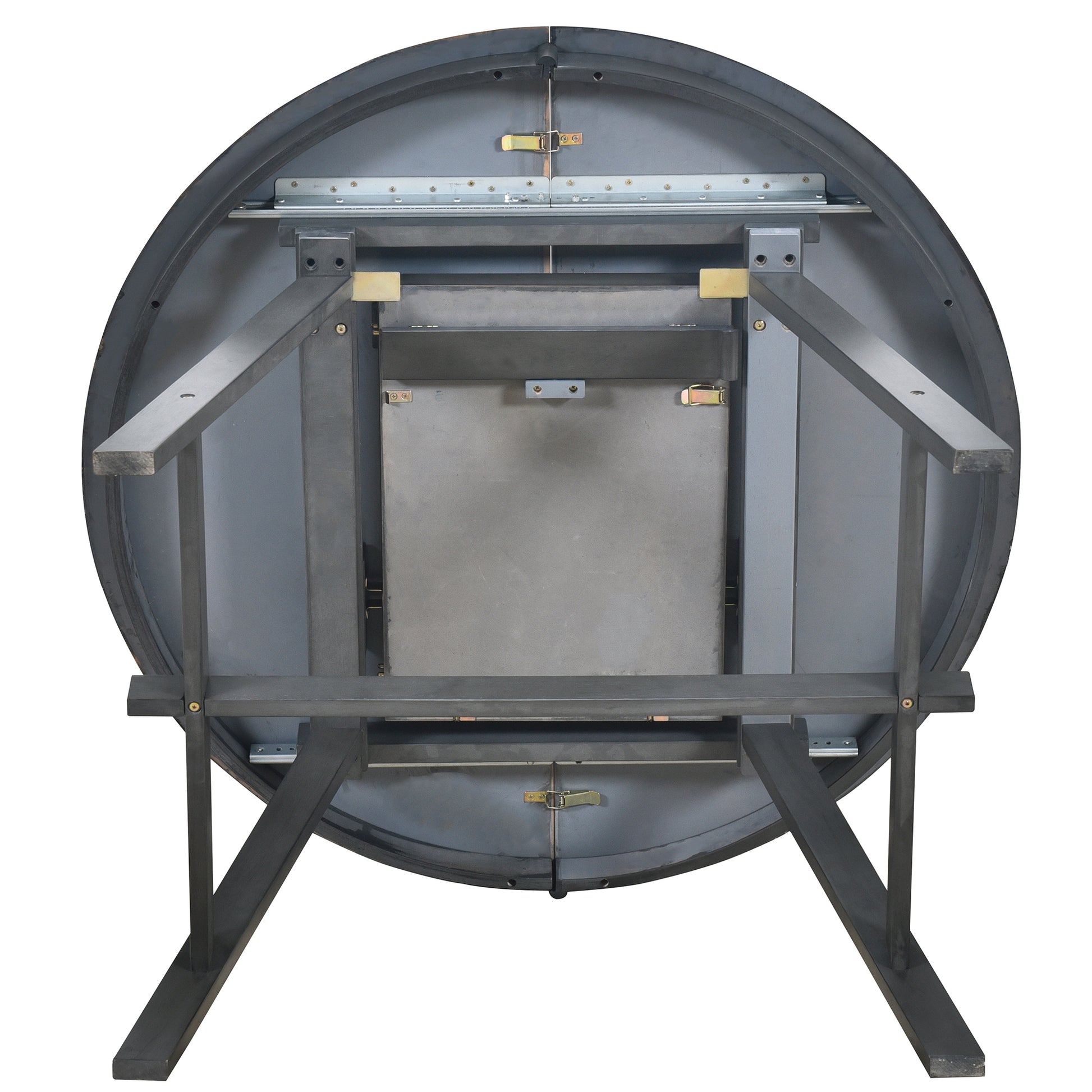 Wood Dining Table Round Extendable Dining Table For Dining Room Gray Gray Solid Wood