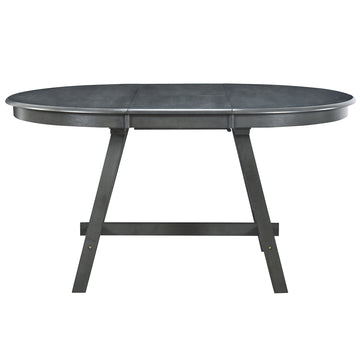 Wood Dining Table Round Extendable Dining Table For Dining Room Gray Gray Solid Wood