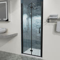 32 to 33 3 8 in. W x 72 in. H Bi Fold Semi Frameless matte black-aluminium