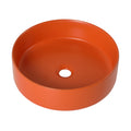 Ceramic Circular Vessel Bathroom Sink Art Sink Orange Ceramic