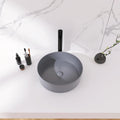 Ceramic Circular Vessel Bathroom Sink Art Sink Grey Ceramic