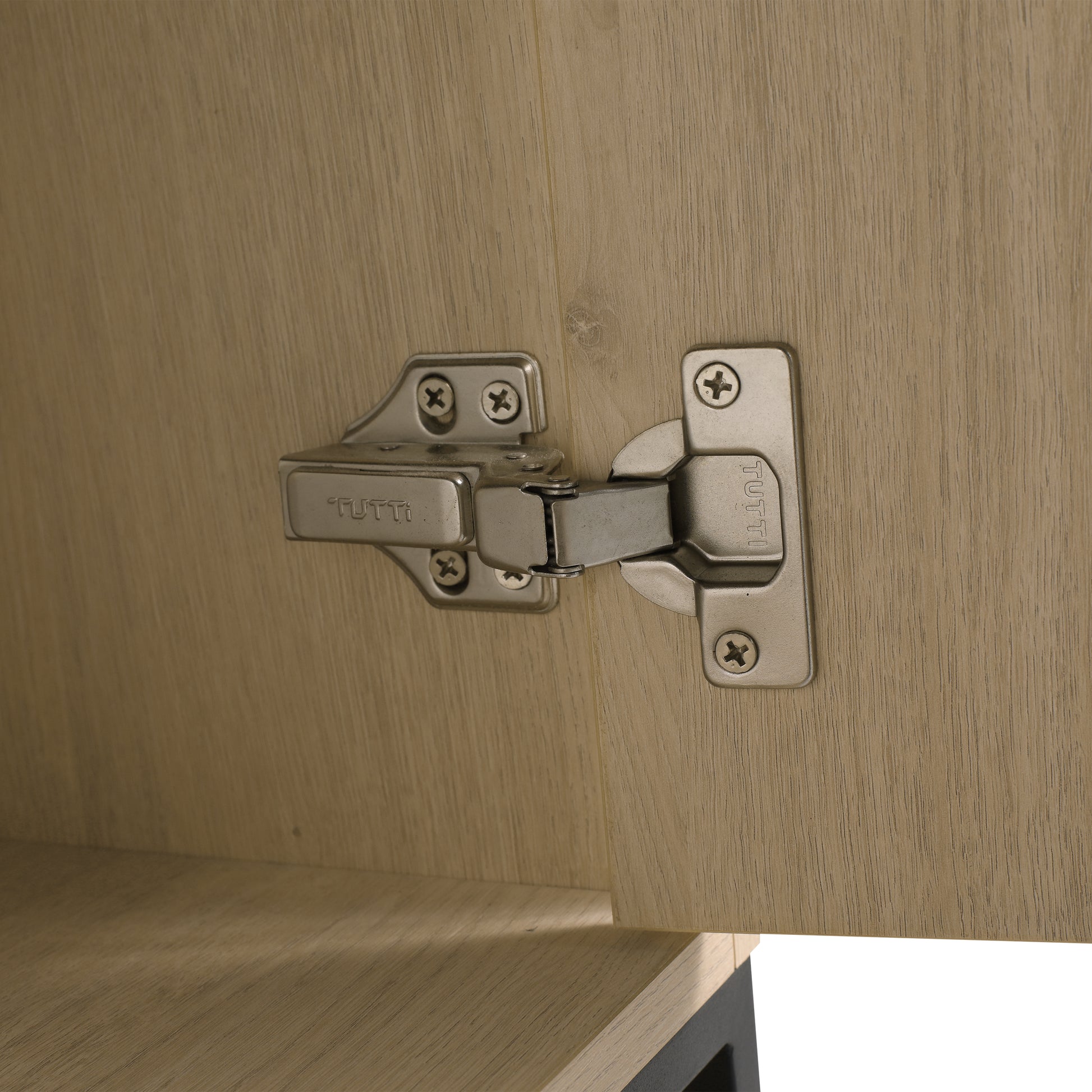 48 Inch Bathroom Vanity Freestanding Design With Black Resin Sink Plain Light Oak Bathroom American Traditional Plywood