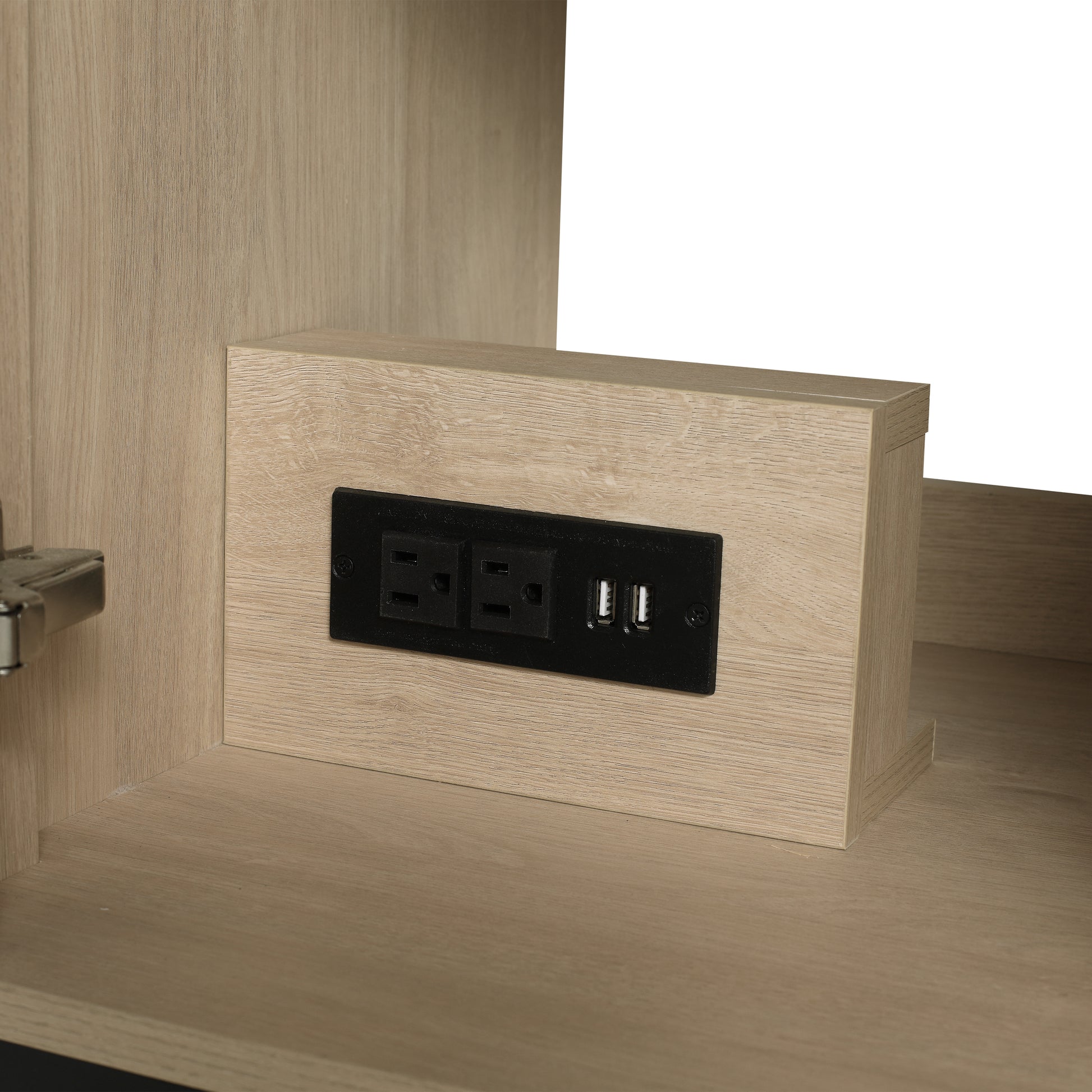 48 Inch Bathroom Vanity Freestanding Design With Black Resin Sink Plain Light Oak Bathroom American Traditional Plywood