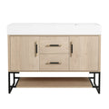 48 Inch Bathroom Vanity Freestanding Design With Resin Sink 2 Plain Light Oak 2 1 Bathroom Freestanding Plywood