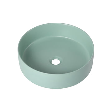 Ceramic Circular Vessel Bathroom Sink Art Sink Green Ceramic