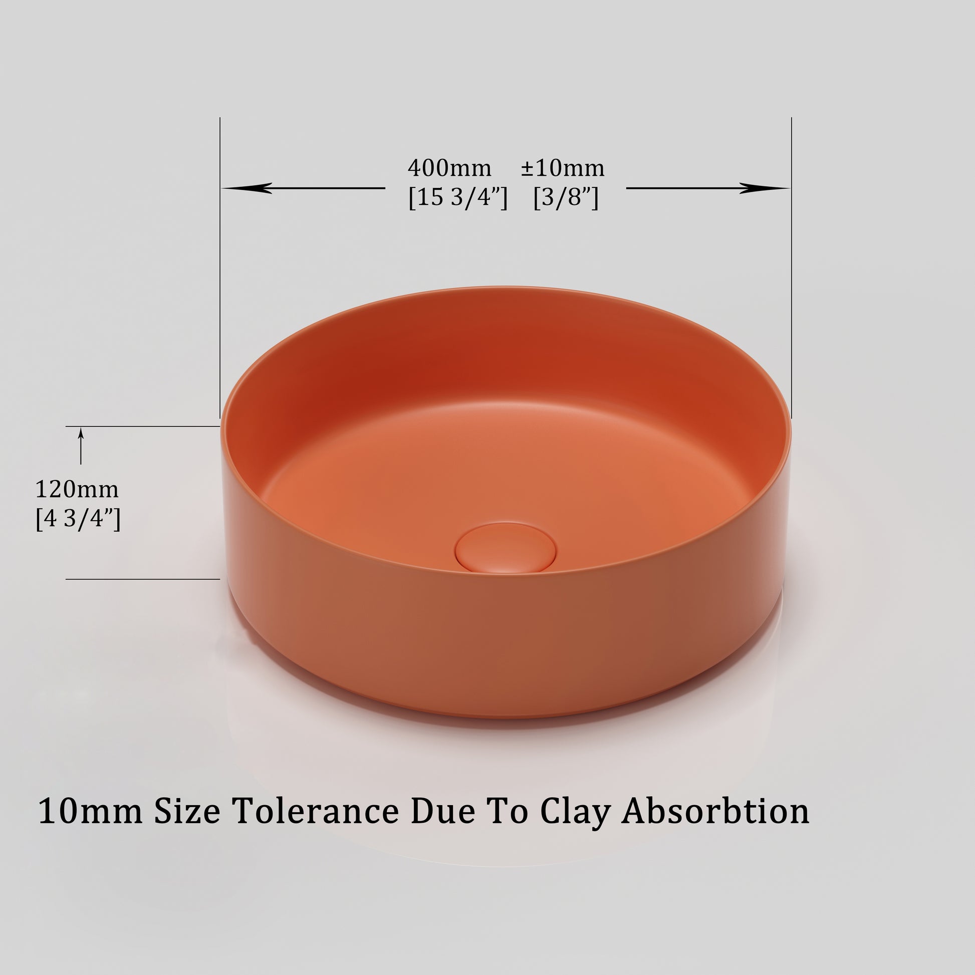 Ceramic Circular Vessel Bathroom Sink Art Sink Orange Ceramic