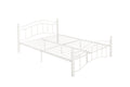 Queen Size Metal Bed Frame With Headboard And Footboard White White Metal