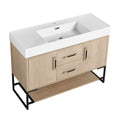 48 Inch Bathroom Vanity Freestanding Design With Resin Sink 2 Plain Light Oak 2 1 Bathroom Freestanding Plywood