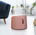 Crescent Puff Ottoman Red Red Upholstered